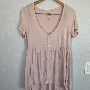 Light pink babydoll blouse
